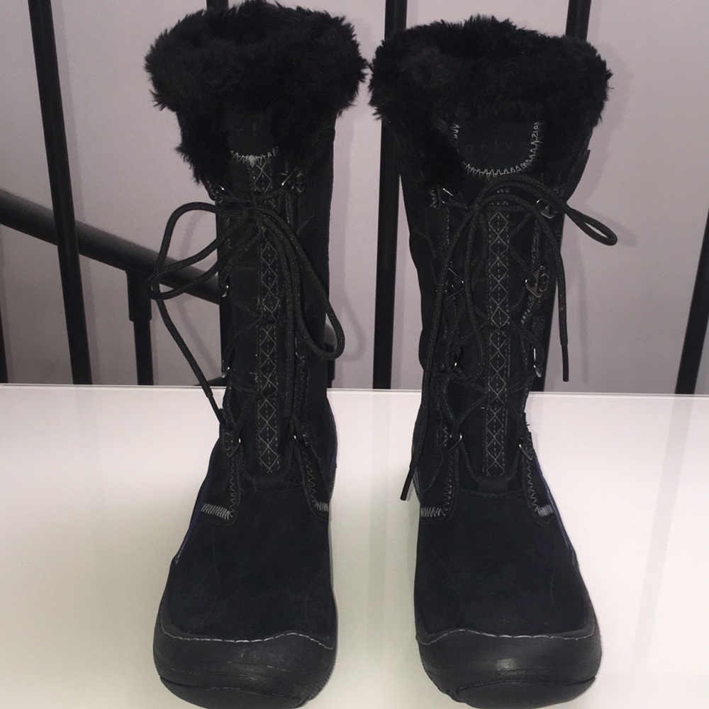 Great Black Suede Winter Waterproof Boots
